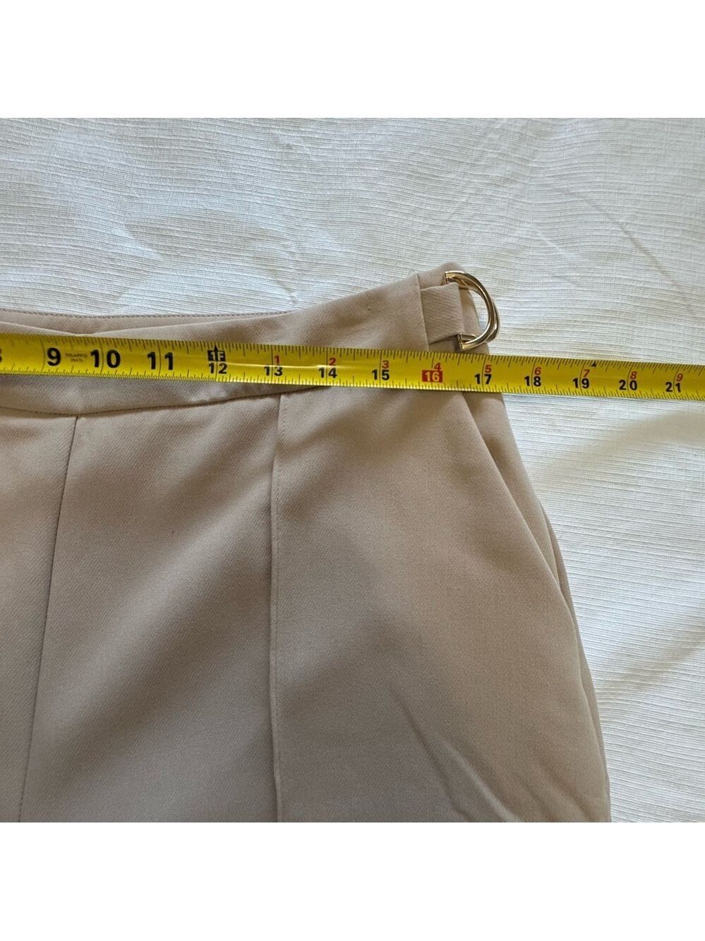 Ever New Melbourne Mila D-Ring Beige Wide-Leg Women's Pants - Picture 9 of 16
